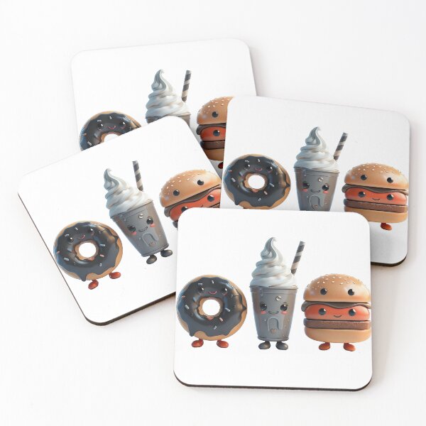 Item preview, Sweet Kawaii Treats Donut, Milkshake, And Burger designed and sold by Blossence Designs.