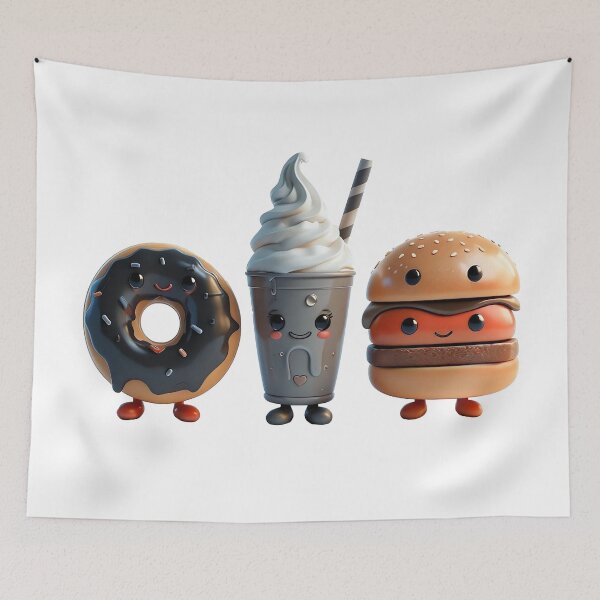 Item preview, Sweet Kawaii Treats Donut, Milkshake, And Burger designed and sold by Blossence Designs.