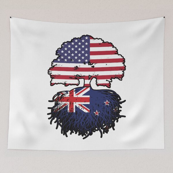 Item preview, New Zealand New Zealander American USA Tree Roots Flag designed and sold by FlagX.