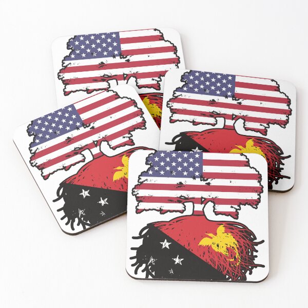 Item preview, Papua New Guinea Papuan American USA Tree Roots Flag designed and sold by FlagX.