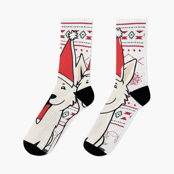 Item preview, Festive Swiss Shepherds in Santa Hats - Christmas Sweater Design for Holiday Products designed and sold by GoodyPaws.
