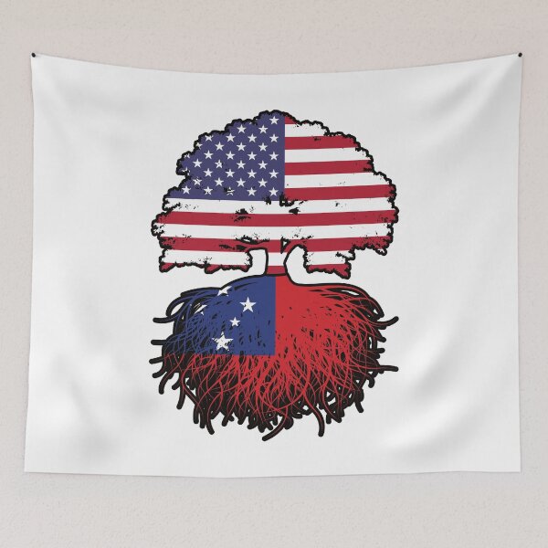 Item preview, Samoa Samoan American USA Tree Roots Flag designed and sold by FlagX.