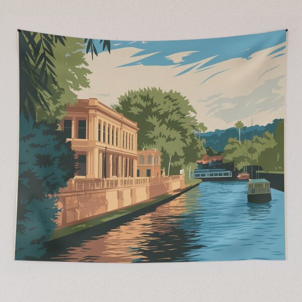 Item preview, Rockhampton Vintage Travel Poster designed and sold by TravelerRat.
