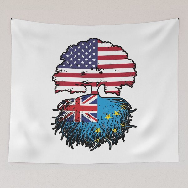 Item preview, Tuvalu Tuvaluan American USA Tree Roots Flag designed and sold by FlagX.