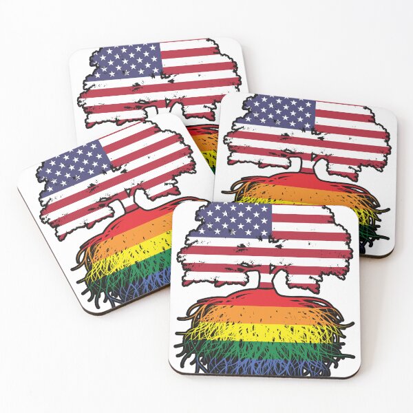 Artikelvorschau, Lgbtq Gay Amerikaner USA Vereinigte Staaten Amerika Baum Wurzeln Flagge entworfen und verkauft von FlagX.