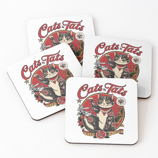 Item preview, Cats and tats design for stickers for cats and tattoos lovers designed and sold by puurfectcat.