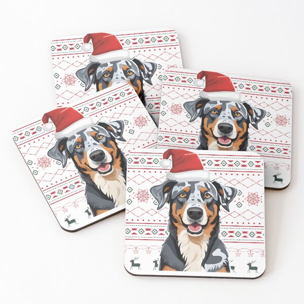 Item preview, Festive Blue Merle Beauceron in Santa Hat - Christmas Sweater Design for Holiday Products designed and sold by GoodyPaws.