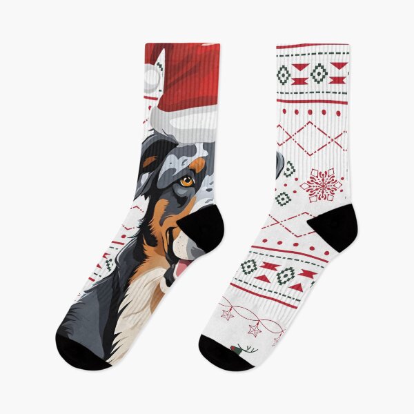 Item preview, Festive Blue Merle Beauceron in Santa Hat - Christmas Sweater Design for Holiday Products designed and sold by GoodyPaws.