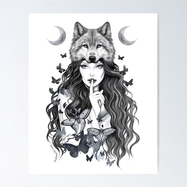 Pendientes Asimétricos Desiguales De Luna Y Lobo En Acero Inoxidable Bañado En Oro Y Tejido Liberty Erica Negro - España