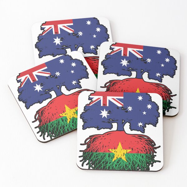 Item preview, Burkina Faso Burkinabe Australian Australia Tree Roots Flag designed and sold by FlagX.