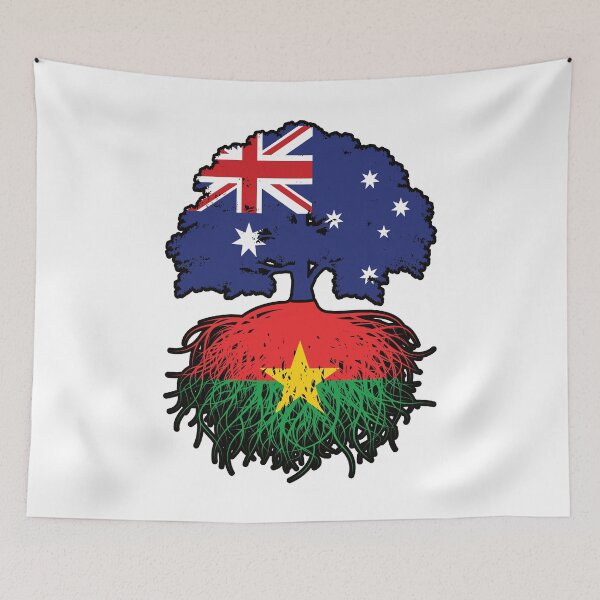 Item preview, Burkina Faso Burkinabe Australian Australia Tree Roots Flag designed and sold by FlagX.