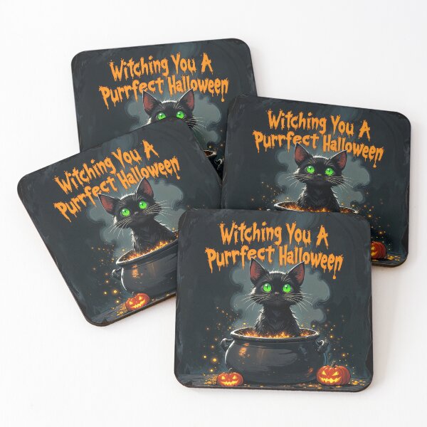 Item preview, Witching You a Purrfect Halloween Black Cat Design designed and sold by MindM.