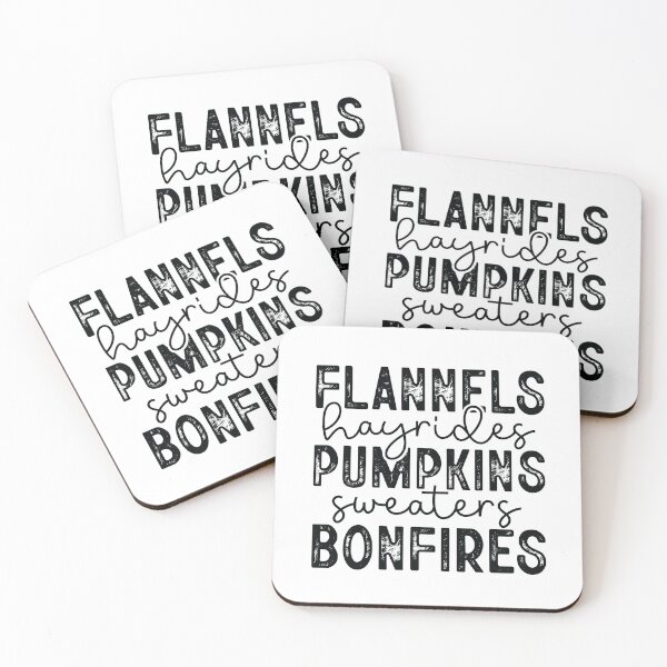 Item preview, Flannels Hayrides Pumpkins Sweaters Bonfires, black. designed and sold by Geek'eh Goods.