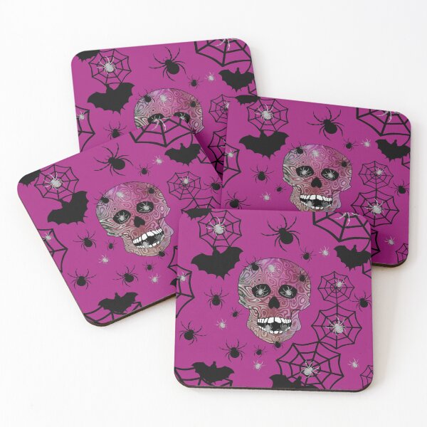 Item preview, Purple Skull Head Black Bats Spiders designed and sold by Sartoris Art.