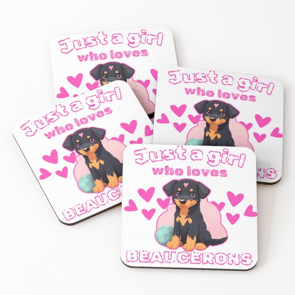 Item preview, "Just a Girl Who Loves Beaucerons" in Pink - Charming Design for Dog Lovers designed and sold by GoodyPaws.