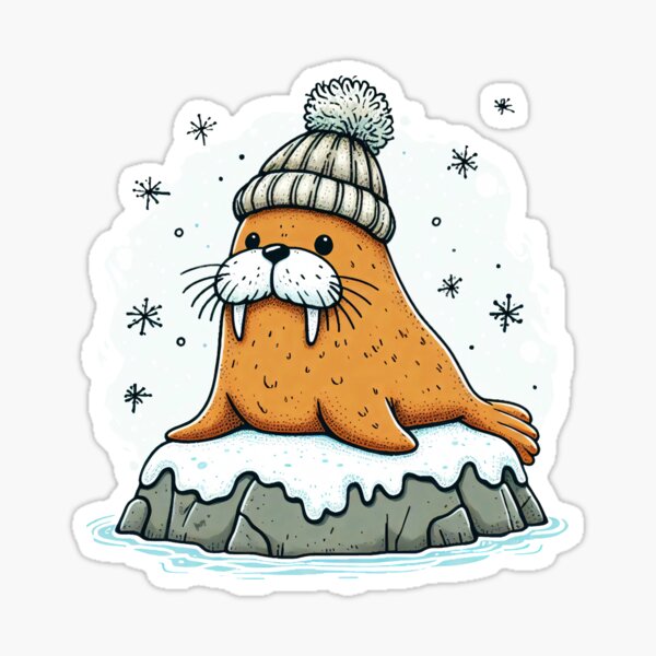 Item preview, Chill Walrus Vibes designed and sold by Delemore Art.