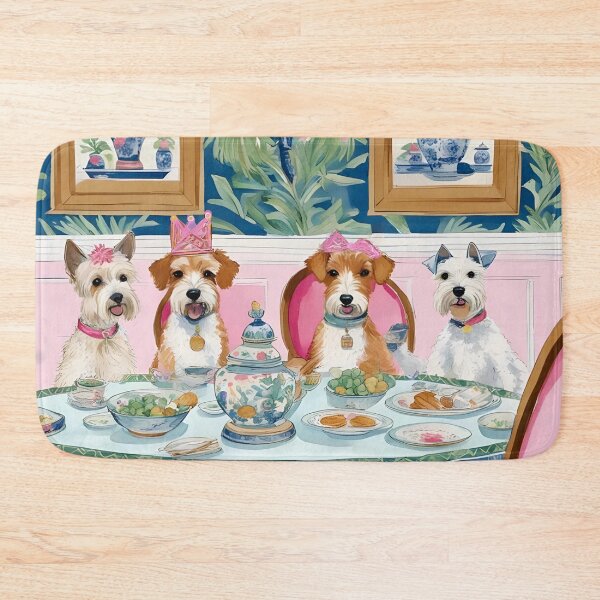 Item preview, Grandmillennial art, A Birthdsy Party, whimsical dog art designed and sold by SophieClimaArt.
