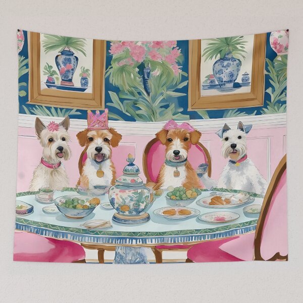 Artikelvorschau, Grandmillennial-Kunst, eine Geburtstagsparty, skurrile Hundekunst entworfen und verkauft von SophieClimaArt.