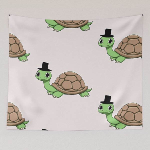 Item preview, Smiling Turtle with Hat designed and sold by Rawecz Studio.
