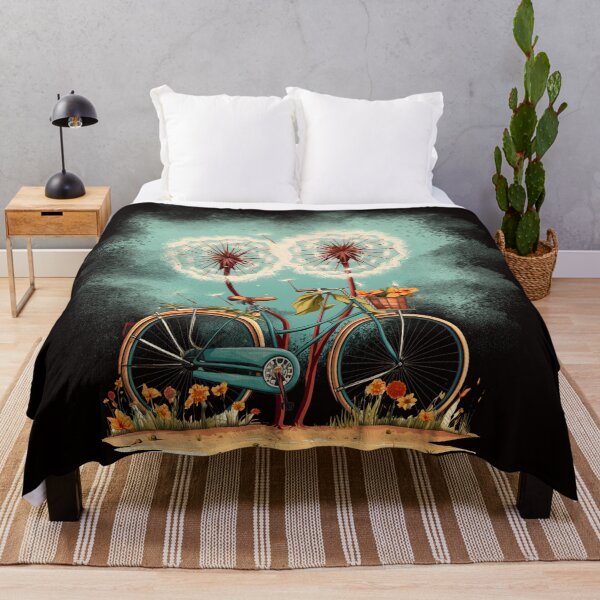 Item preview, Dandelion and Vintage Bicycle Art Floral Design Gift for Nature Lovers designed and sold by DrawHandArt.