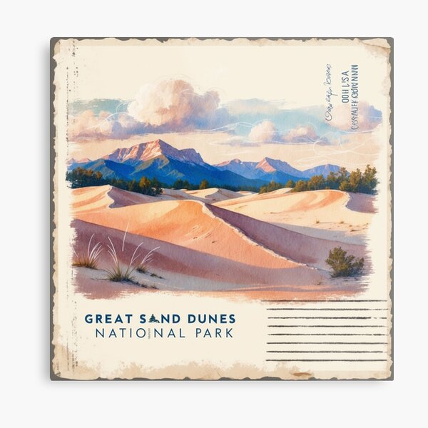 Item preview, Great Sand Dunes National Park Postcard Vintage Retro Travel designed and sold by TravelPostcardGems.