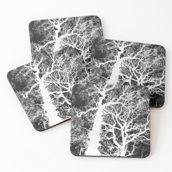 Item preview, Twisted Autumn oaks 3, monochrome inverted designed and sold by paulboizot.