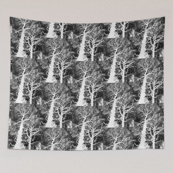 Item preview, Twisted Autumn oaks 3, monochrome inverted designed and sold by paulboizot.