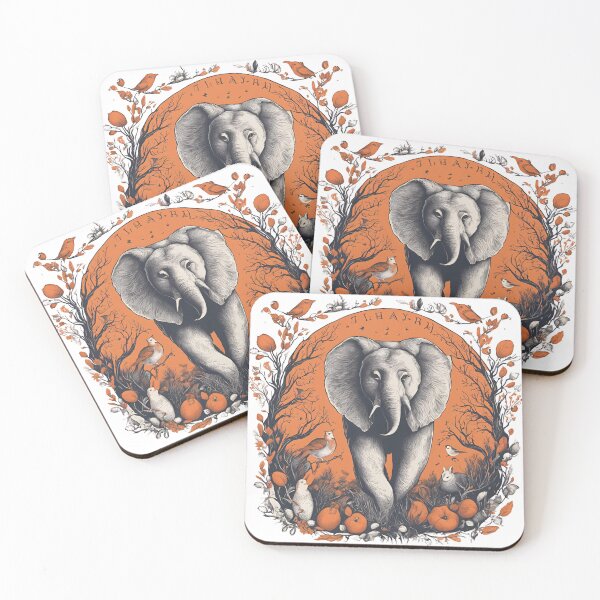 Item preview, Elephant in autumn colors designed and sold by katgosnice.