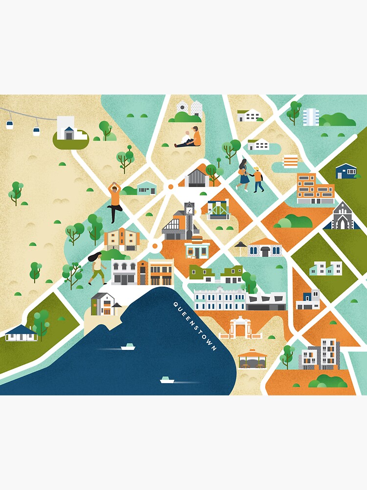 "Queenstown" Sticker for Sale by mazakii Redbubble