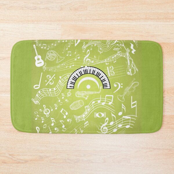 Item preview, Musical Instruments Notation Symbols On Lime Gradient designed and sold by BrightrDayMusicArt.