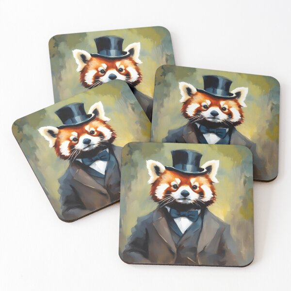 Item preview, Victorian Red Panda Portrait in Formal Attire designed and sold by CrownedCanvas.