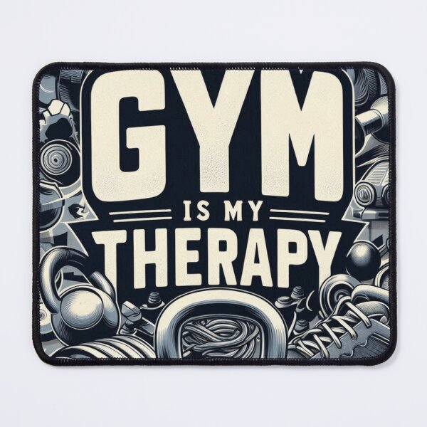 Item preview, Barbells Kettlebells And Dumbbells With The Inscription Gym Is My Therapy designed and sold by M R Design.