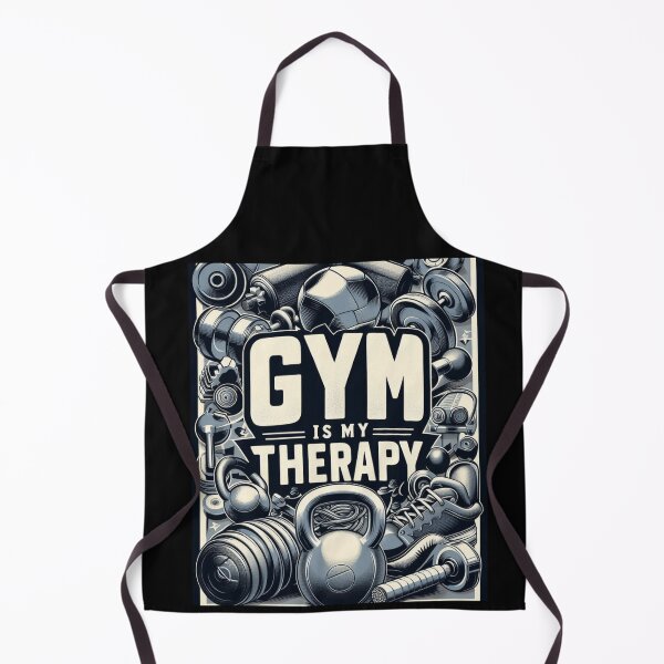 Item preview, Barbells Kettlebells And Dumbbells With The Inscription Gym Is My Therapy designed and sold by M R Design.