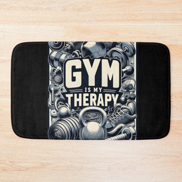 Item preview, Barbells Kettlebells And Dumbbells With The Inscription Gym Is My Therapy designed and sold by M R Design.