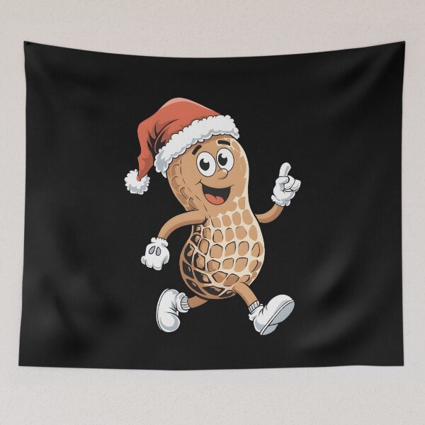 Item preview, Cheerful Cartoon Peanut in Christmas Wearing Santa hat designed and sold by clothesy7.