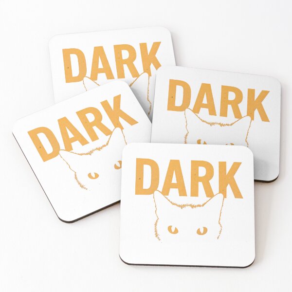 Item preview, Curious Cat in the Dark: Bold Yellow Typography Art Print designed and sold by artumbre.