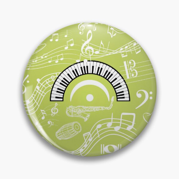 Artikelvorschau, Notationssymbole für Musikinstrumente auf Limetten-Farbverlauf entworfen und verkauft von BrightrDayMusicArt.