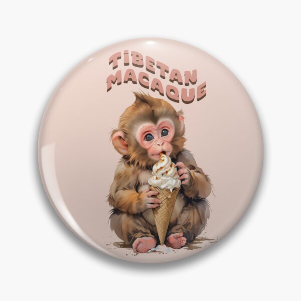 Item preview, TIBETAN MACAQUE CUTE ANIMAL ICE CREAM DESIGN designed and sold by La Loca.