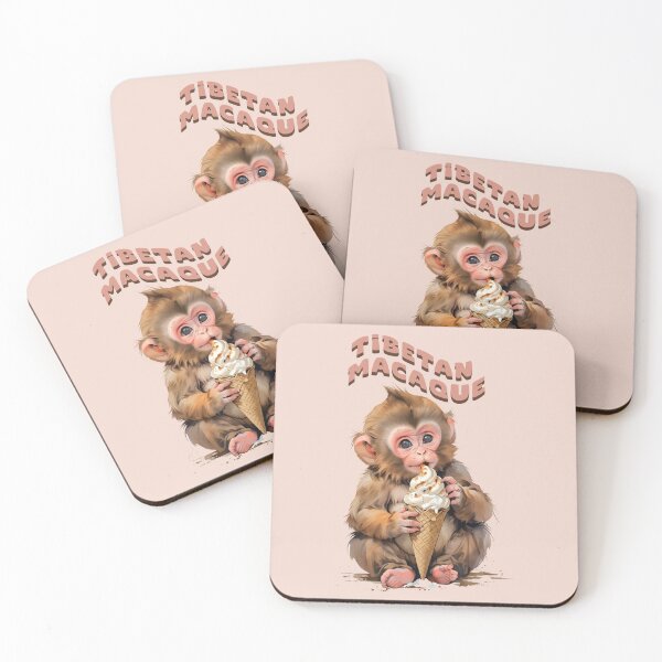 Item preview, TIBETAN MACAQUE CUTE ANIMAL ICE CREAM DESIGN designed and sold by La Loca.
