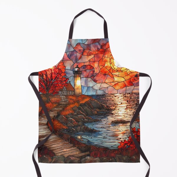 Item preview, Vidrieras con amanecer otoñal en la costa de Maine designed and sold by Matt's Artificial Nature.