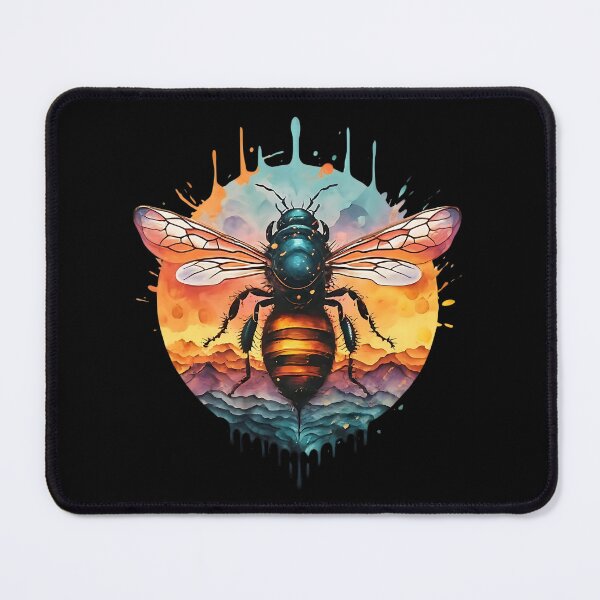 Item preview, Black bee on watercolor background designed and sold by Ann Miu Deluxe.