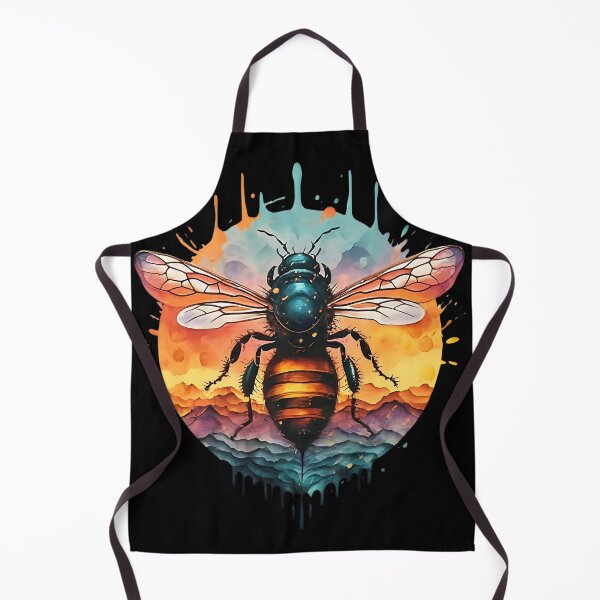 Item preview, Black bee on watercolor background designed and sold by Ann Miu Deluxe.