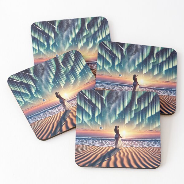 Item preview, Cosmic Beachscape: Aurora Dreaming 3-D Optical Illusion Seamless Sunset designed and sold by Meta2Physical.