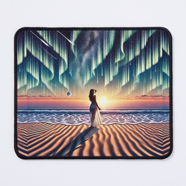 Item preview, Cosmic Beachscape: Aurora Dreaming 3-D Optical Illusion Seamless Sunset designed and sold by Meta2Physical.
