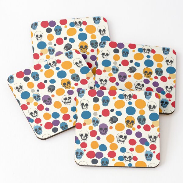 Item preview, Psychedelic Skull and Dot Pattern - 70s Style with Vibrant Colors designed and sold by Raul Divaine.