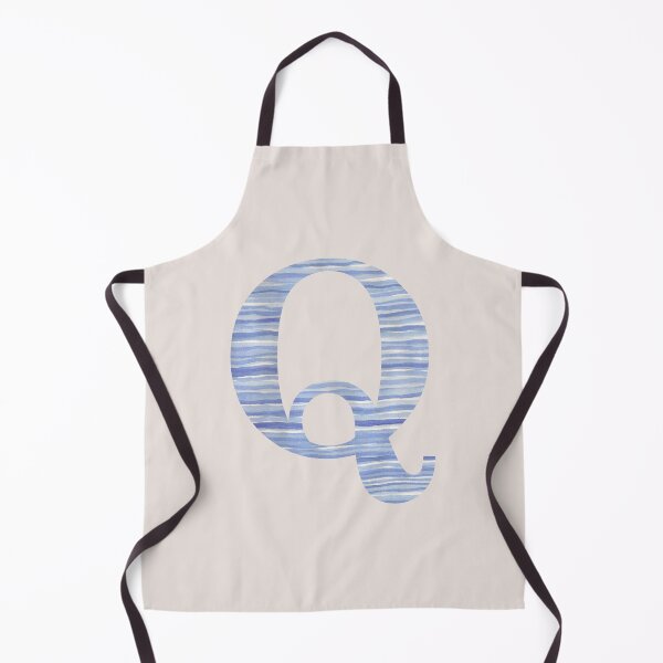 Item preview, Letter Q Blue Watercolor Stripes Monogram Initial designed and sold by theartofvikki.