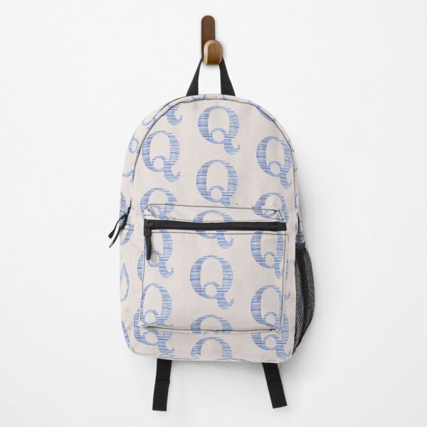 Item preview, Letter Q Blue Watercolor Stripes Monogram Initial designed and sold by theartofvikki.