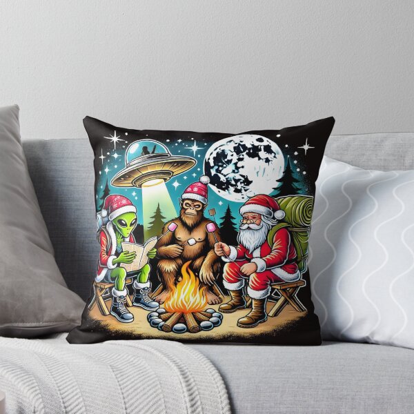 Item preview, Funny Alien Bigfoot and Santa Campfire UFO Adventure Christmas Gift for Hikers" designed and sold by DrawHandArt.