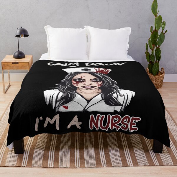 Item preview, Calm Down I'm A Nurse Zombie Nurse Horror Halloween designed and sold by Quirky Shirts.