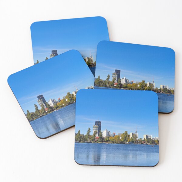 Item preview, Skyline of Vienna and Donau river in autumn designed and sold by goceris.